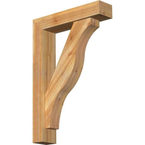 Ekena Millwork Funston Block Rough Sawn Bracket w/ Offset Brace, Western Red Cedar, 6"W x 26"D x 38"H BKT0604X26X38FST05RWR - main